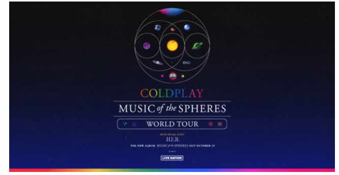 COLDPLAY ANNOUNCE MUSIC OF THE SPHERES WORLD TOUR