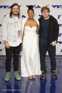 from left: Jason Koenig, Jennie Pegouskie, Ed Sheeran